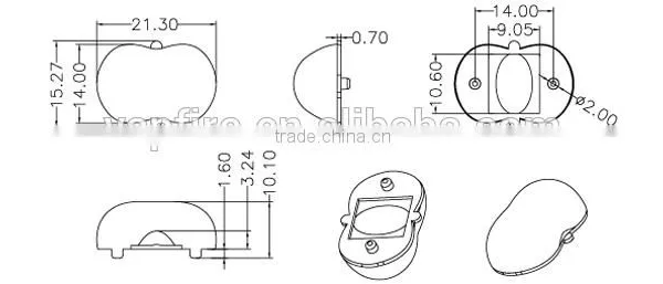 Lens 70x135 Degrees for Imitation Lumens LED Oslon /REBEL (Ilenstech01CR-AZ70135H) photo-2