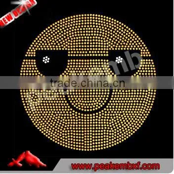 Wholesale Emoji Rhinestone Transfer Iron On Hotfix Motif For Kids T-shirt Customized Design photo-3