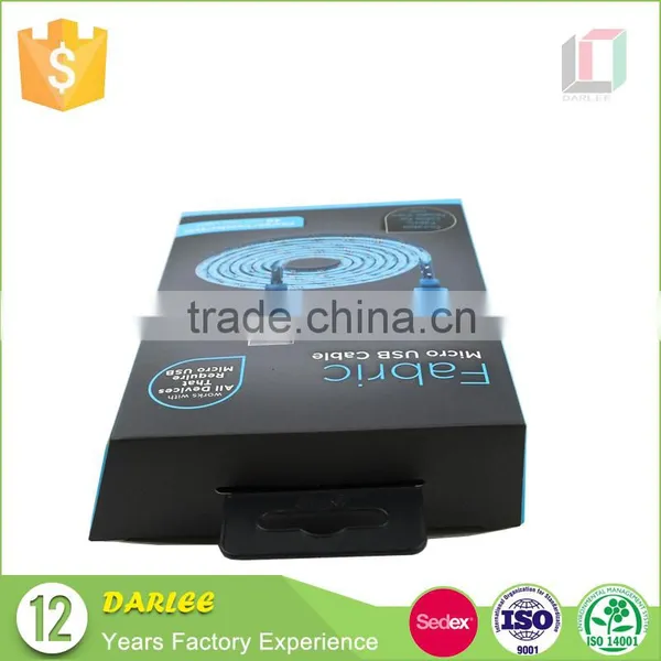 Wholesale Unique Design Spot uv Embossed Custom Free Sample Data Cable Package Box With Hang Hole photo-2