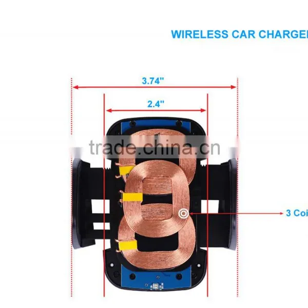 Qi Wireless Car Charger With Adjustable Air Vent Mount For Mobile Phones photo-3