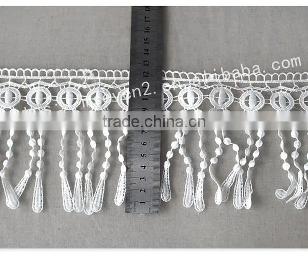 Special Design 12.5cm Width Polyester Macrame Fringe Lace Trim Water Soluble photo-6