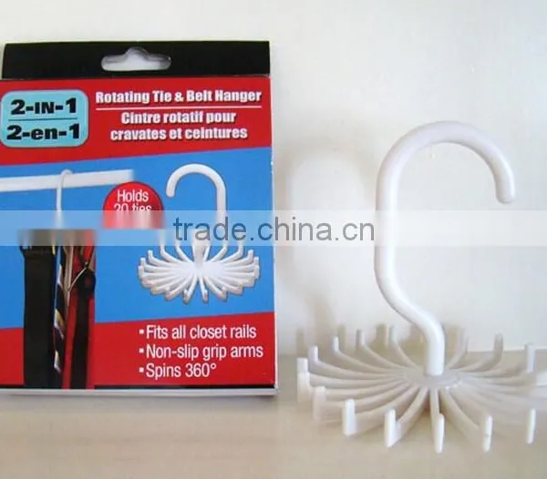 20 Holes Adjustable Plastic Rotating Tie and Belt Hanger photo-4