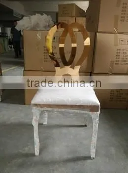 Latest Banquet Rose Gold Stainless Steel Dining Chair With Dinner photo-4