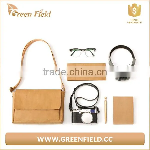 Environment Friendly Washable Karf Paper Bag,popular Brown Paper Women Cross Bady Shoulder Bag photo-3