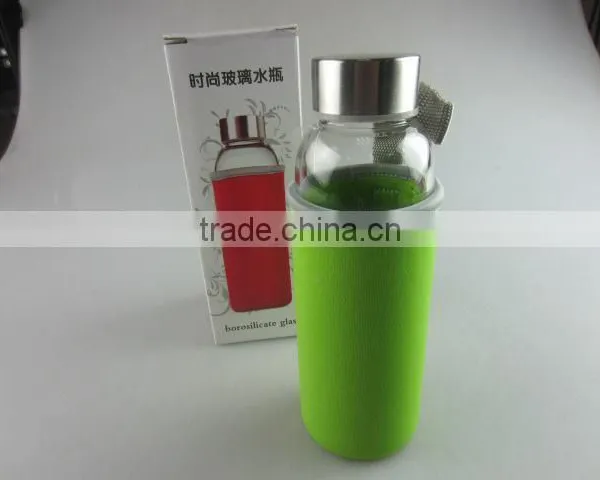 Wholesale Glass Sport Watter Bottle With Knitted Jacket in Stock photo-6