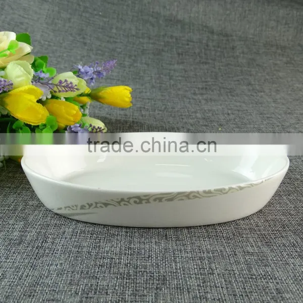 Stock Ceramic Egg Shaped Deep Plates Sets Color Box Packing photo-2