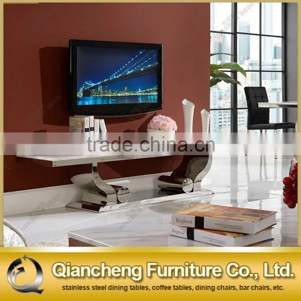 2017 New Model Artificial Granite tv Stand With Silver Stainless Steel Leg photo-2