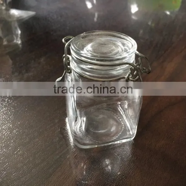 3.5oz Mini Glass Jar With Metal Clip and Glass Lid photo-5
