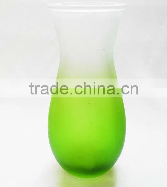 frosted colored glass terrarium flower vase GV31
