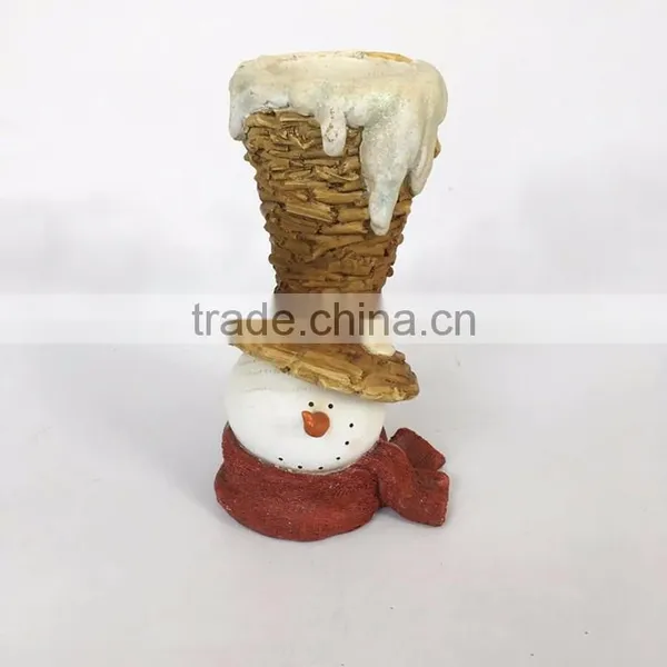 Custom Resin Snowman With Opera Hat Candlestick Holder photo-2