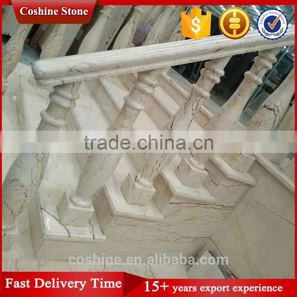 Popular Fashion Polished Natural Stone Sofita Beige Marble Staircase photo-3