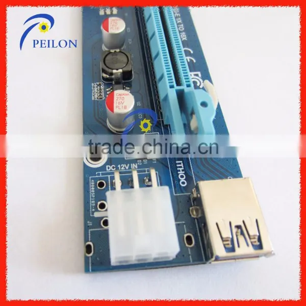 60cm USB 3.0 PCIe X1 TO X16 With Power Supply Cable / PCI-e 1x to 16x Adapter 6PIN PCIE to Pci Adapter