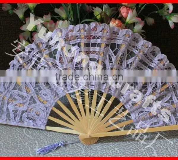 Personalized Bamboo Hand Held Lace Fan photo-2