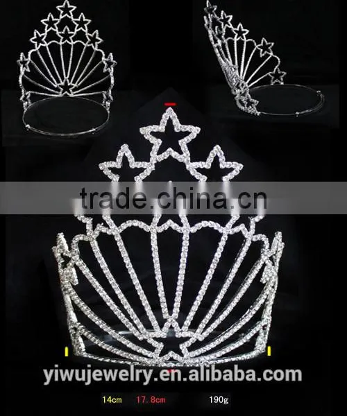 Full Round Princess Rhinestone Pageant Crowns Halo H172-126 photo-3