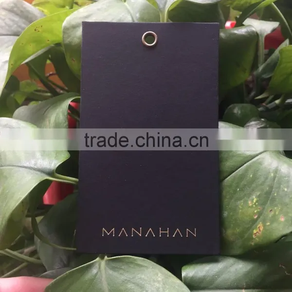 2017 Hot Sale High Quality Gold Stamping Logo Paper Hang Tags for Garments photo-2