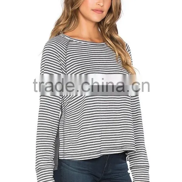 High Quality Comfortable Breathable Stripe Long Sleeve t Shirt photo-2