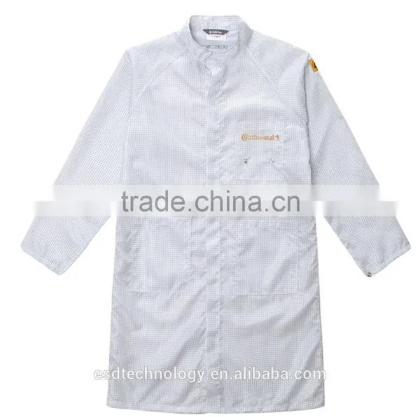 Grid Polyester Carbon Fiber ESD Clothing
