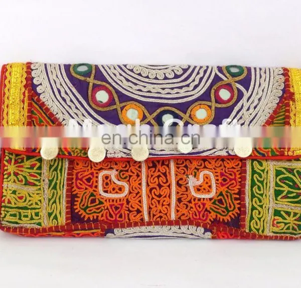 Afghan Clutch Bag-Bohemian Banjara Ethnic Handbag-Vintage Hand Embroidery Gypsy Tribal Banjara Clutch Purse photo-2