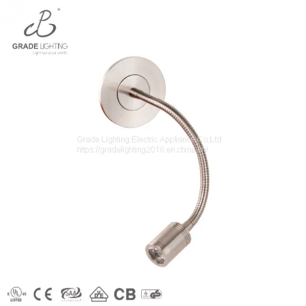 Variable 3W Besiede Flexible Hose Wall Lamp Bedroom LED Reading Light for Hotel