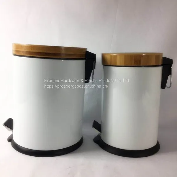 New Arrival Office Trash Can Waste Bin With Bamboo Lid photo-2