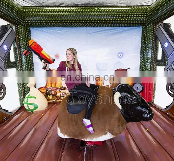 Factory Wholesale OEM Inflatable Mechanical Rodeo Bull Ride Machine Hippo Shooting Riding Game For Sale photo-3