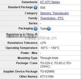 Sensors, Transducers Thermistors - PTC KTY21-6 SENSOR TEMP RESISTIVE TO-92MINI photo-3