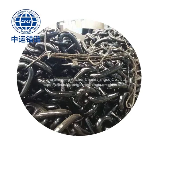68mm Black Painted Floating Wind Power Platform Studless Link Anchor Chain