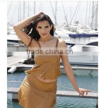 Tank Top PU Synthetic Leather Imitation/Ladies' Blouses & Tops photo-3