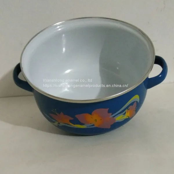 5pcs Vitreous Enamel Pot Enamel Tableware 5 Pcs Enamel Cookware Set photo-4