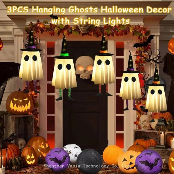 Factory-Supplied LED Ghost Hangers - Witch Hat Design for Halloween Wholesale photo-5