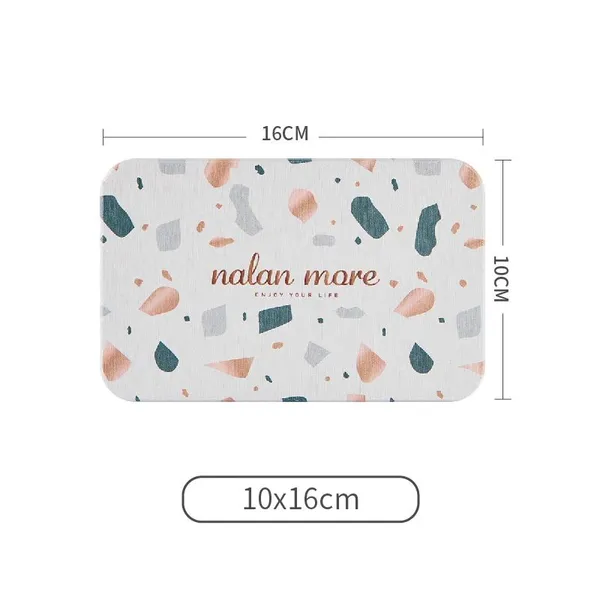 Sheenyoo Terrazzo Pattern OEM ODM Diatomite Stone Bath Mat Set photo-3