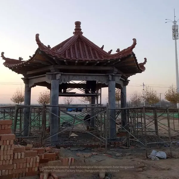 Cement Four - Cornered and Six - Cornered Pavilions, Outdoor Courtyard Anti - Corrosion and Antique - Style Pavilions With a Simple Style photo-2