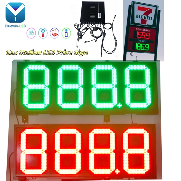 IP65 High Bright 7 Segment LED Gas Price Sign, Cold Weather Resistant Outdoor Digital Fuel Price Display for Canadian Gas Stations