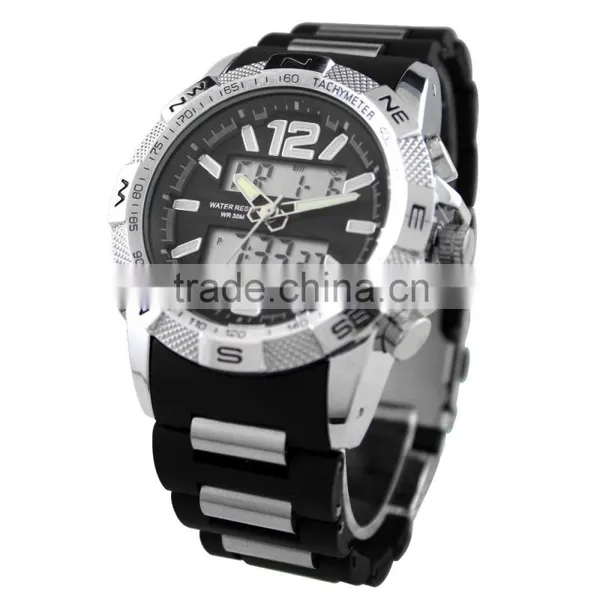 LP7325 Best Quality 3atm Water Resistant Dual Watch With Rubber Watch Strap photo-3