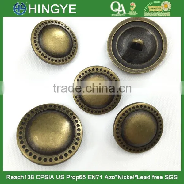 2015 New Arrival 25mm Fashion Antique Brass Metal Shank Button for Coats-M1666 photo-4