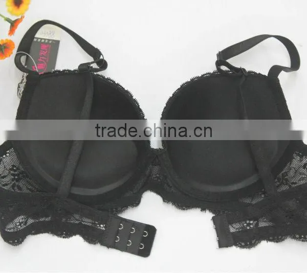 Female Push Up Transparent Black Lace Bra photo-2