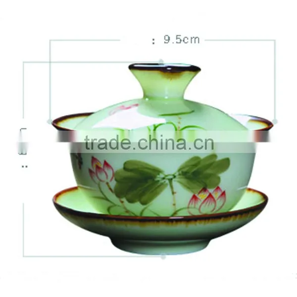 Hand Printing China Bone Teaset Ceramic Gaiwan 120ml Gongfu Teaware Gai Wan photo-2