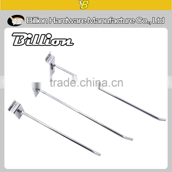 Single Prong Display Hook Chrome Supermarket Hanging Slatwall Metal Hooks photo-4