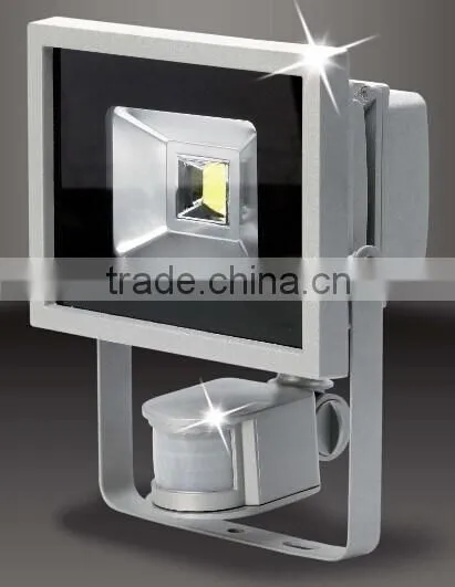 LED FLOOD LIGHT 10W/20W/30w With 180degree PIR Sensor GS CE EMC IP44
