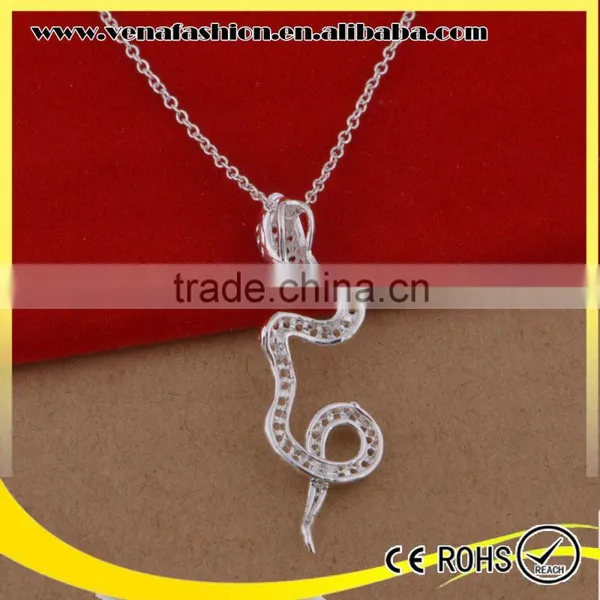 Snake Design Silver Chain Pendant, 925 Silver Pendant photo-3