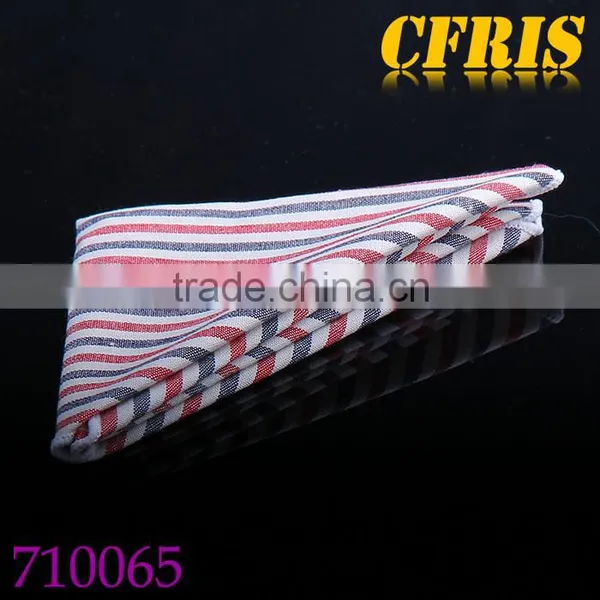 Classical High Quality Striped 100% Cotton Pocket Square photo-4