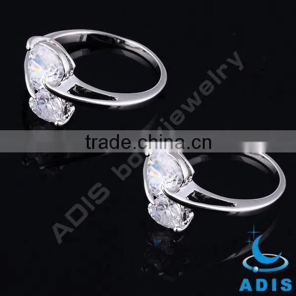 Fashion Jewelry Big White Zircon Engagement Ring Ladies' Finger Ring photo-2