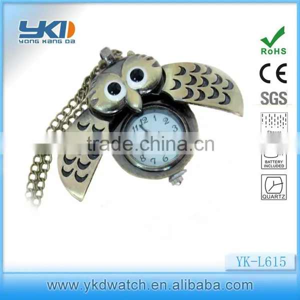 Hot Selling OWL Antique Pocket Watches With Pendant Necklace