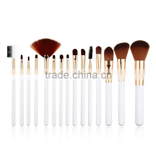 Personalized Logo 15 Pcs Synthetic Hair Makeup Brushes Set For Foundation and Eyeshadow Quality Choice photo-2