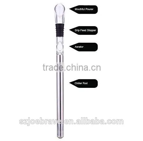 Wine Chiller Cooler Stick 3-in-1 Stainless Steel Wine Bottle Pourer Cooler Stick With Pourer Spout photo-4