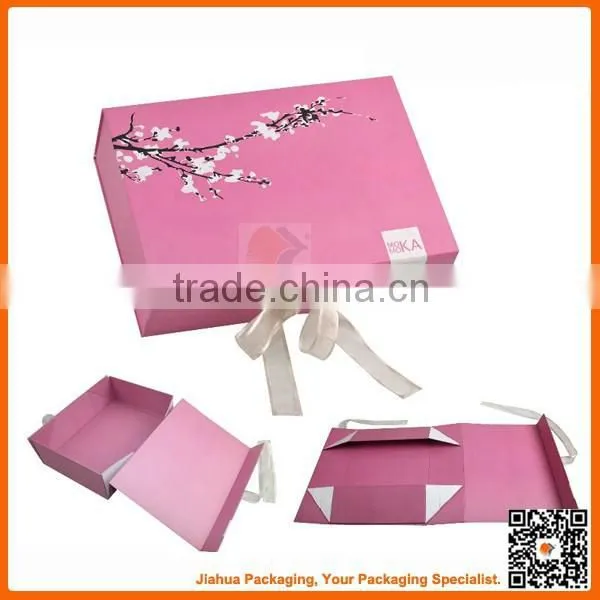 Foldable Living Box Foldable Home Storage Box With Ribbon Closure