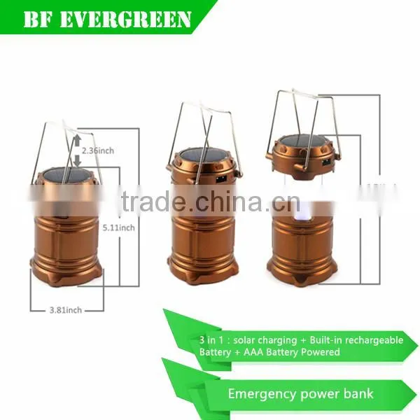 LED Light+phone Charger Functions Solar Lantern Lamp 6 LED photo-2