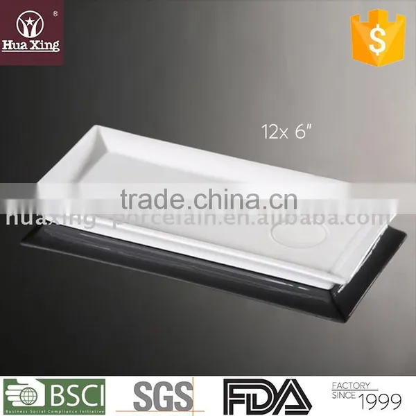 H6644 Chaozhou Corundum Porcelain White Tray Ceramic Rectangular