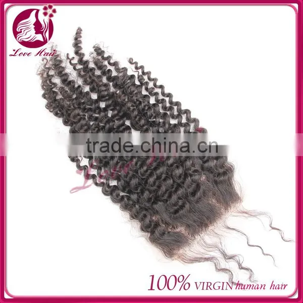 Kinky Curl Lace Closure 100% Indian Virgin Hair Unprocessed Human Virgin Hair Top Closure photo-3