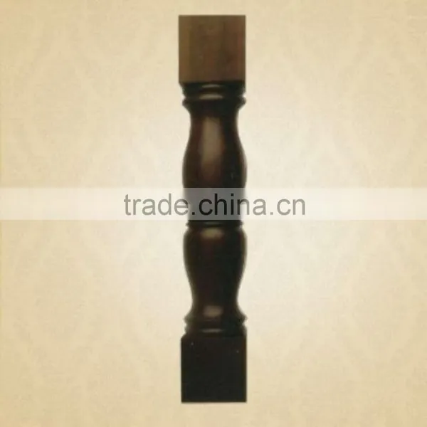 Black Solid Wood Stair Post Support